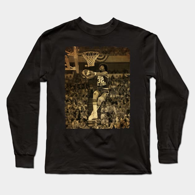 Julius Erving - Vintage Design Of Basketball Long Sleeve T-Shirt by JULIAN AKBAR PROJECT